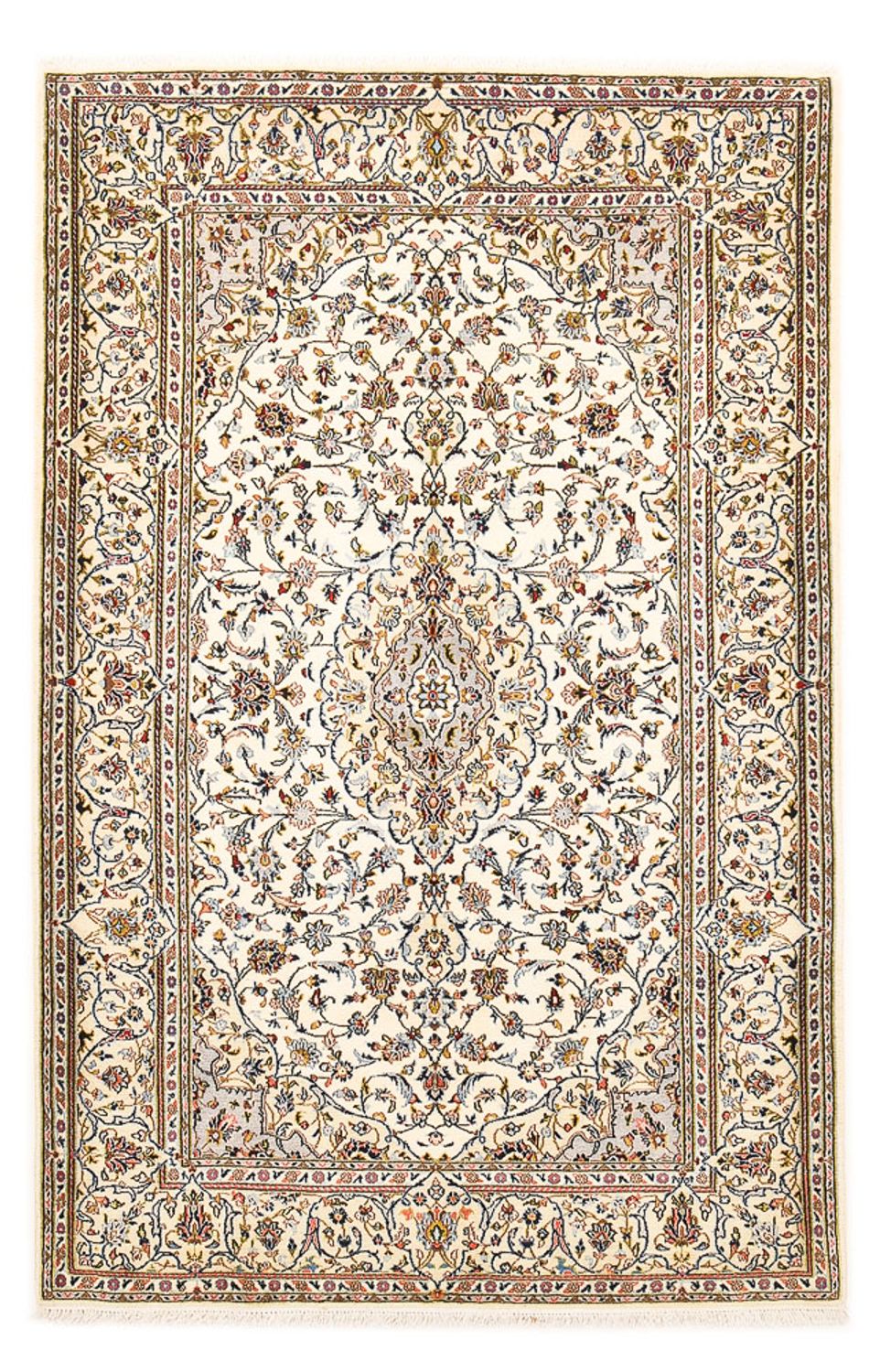Persiska mattor - Keshan - Kungliga - 208 x 135 cm - grädde