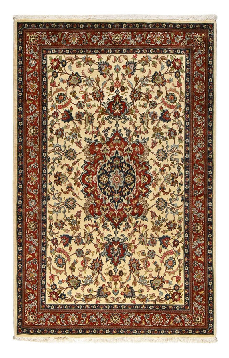 Persisk matta - Ghom - Kunglig - 202 x 131 cm - ljusbeige