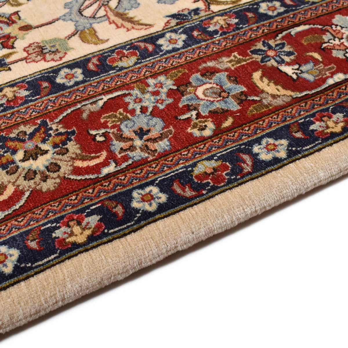 Persisk matta - Ghom - Kunglig - 202 x 131 cm - ljusbeige