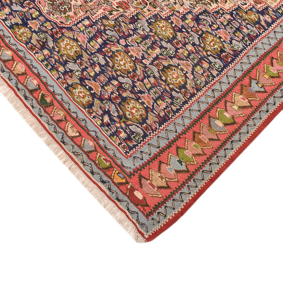 Kelim Carpet - orientalisk matta - 255 x 143 cm - mörk beige