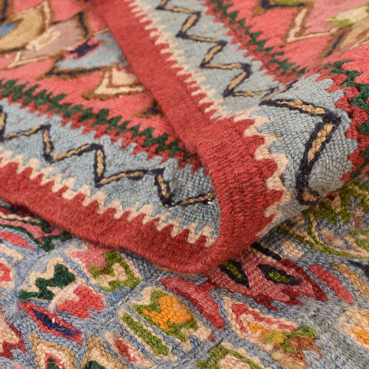 Kelim Carpet - orientalisk matta - 255 x 143 cm - mörk beige