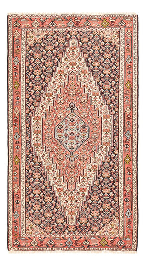 Kelim Carpet - orientalisk matta - 238 x 132 cm - mörk beige
