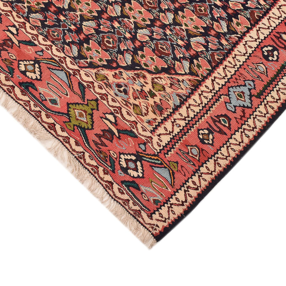 Kelim Carpet - orientalisk matta - 238 x 132 cm - mörk beige
