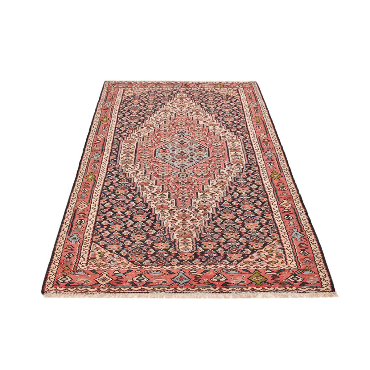 Kelim Carpet - orientalisk matta - 238 x 132 cm - mörk beige
