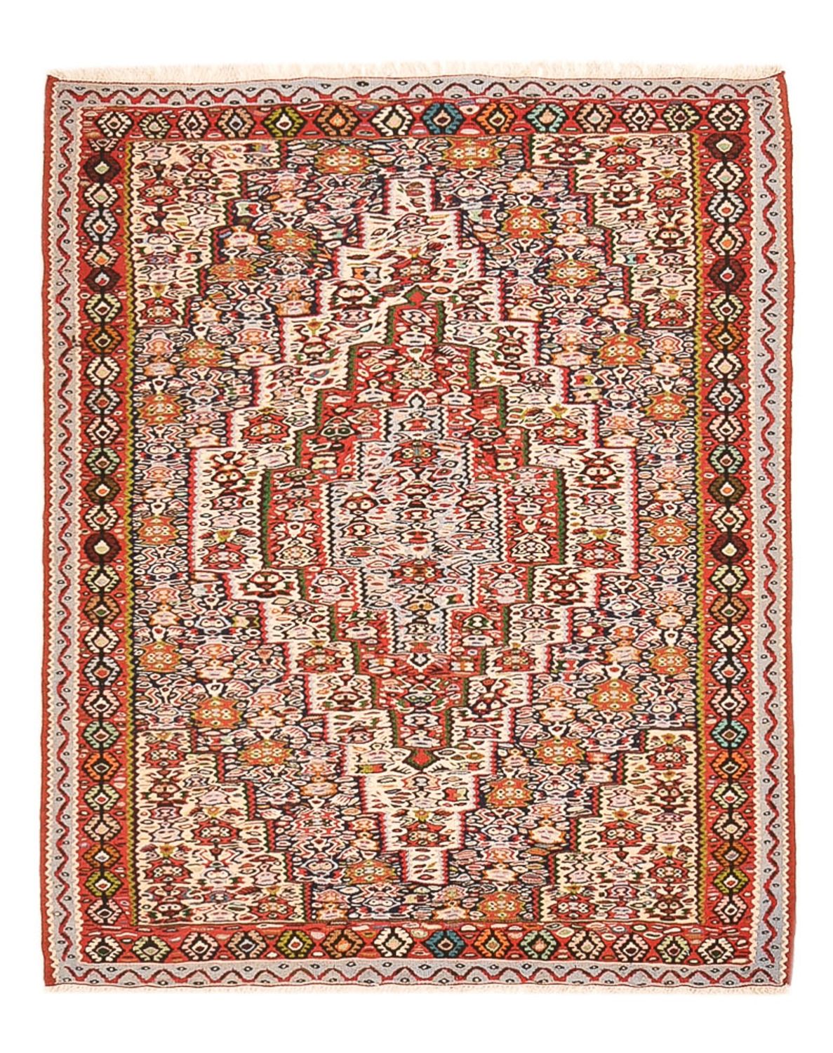 Kelim Carpet - orientalisk matta - 150 x 118 cm - terrakotta
