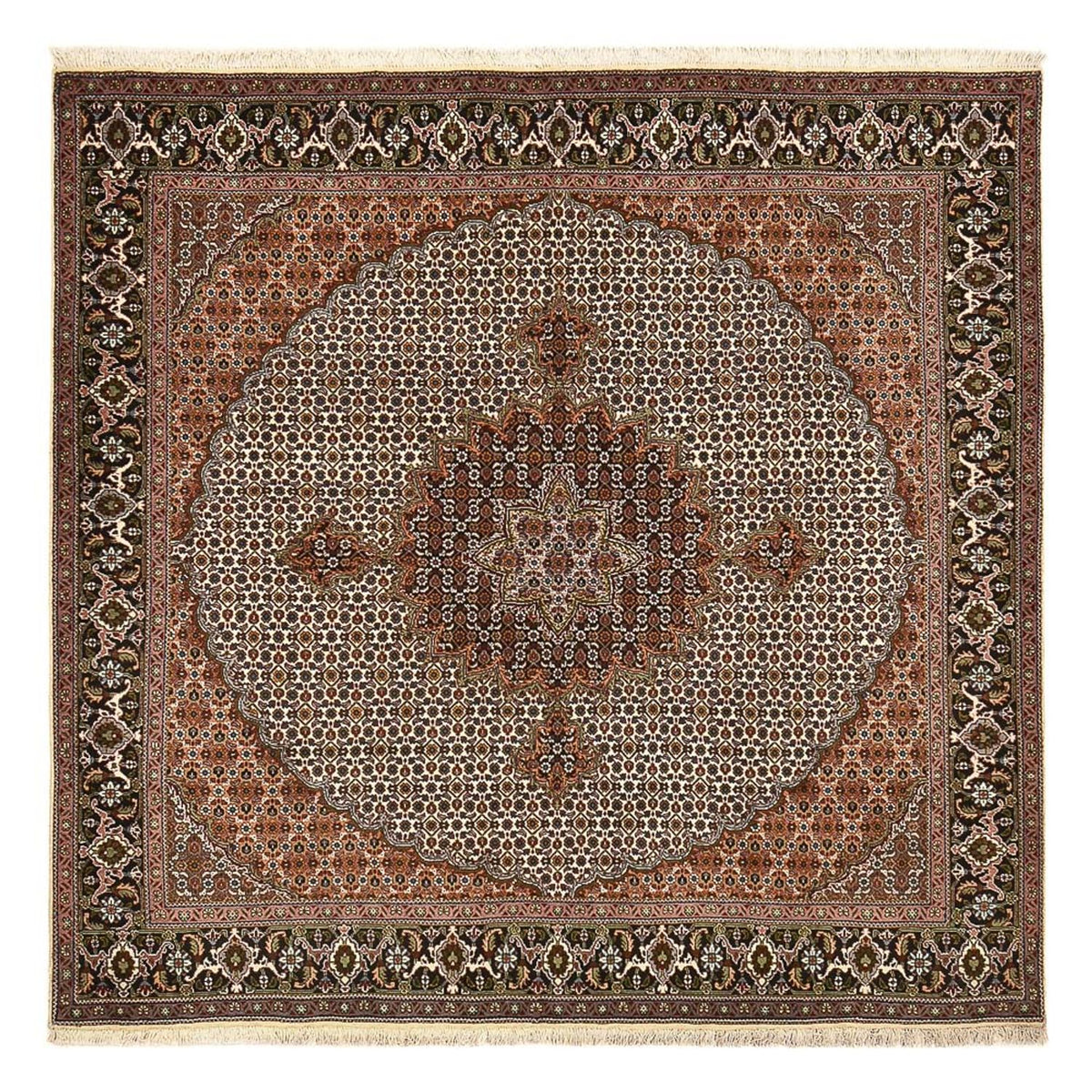 Persisk matta - Tabriz - Royal kvadrat  - 207 x 204 cm - brun