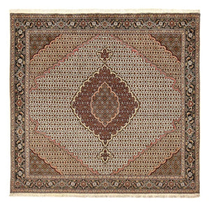Persisk matta - Tabriz - Royal kvadrat  - 200 x 200 cm - ljusbrun