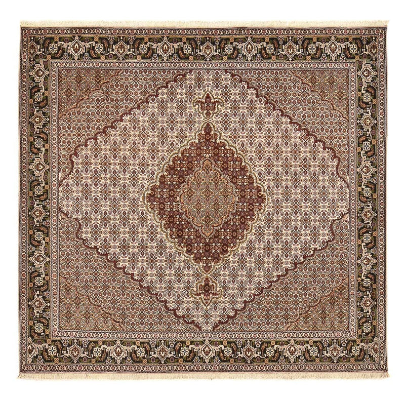 Persisk matta - Tabriz - Royal kvadrat  - 202 x 196 cm - ljusbrun