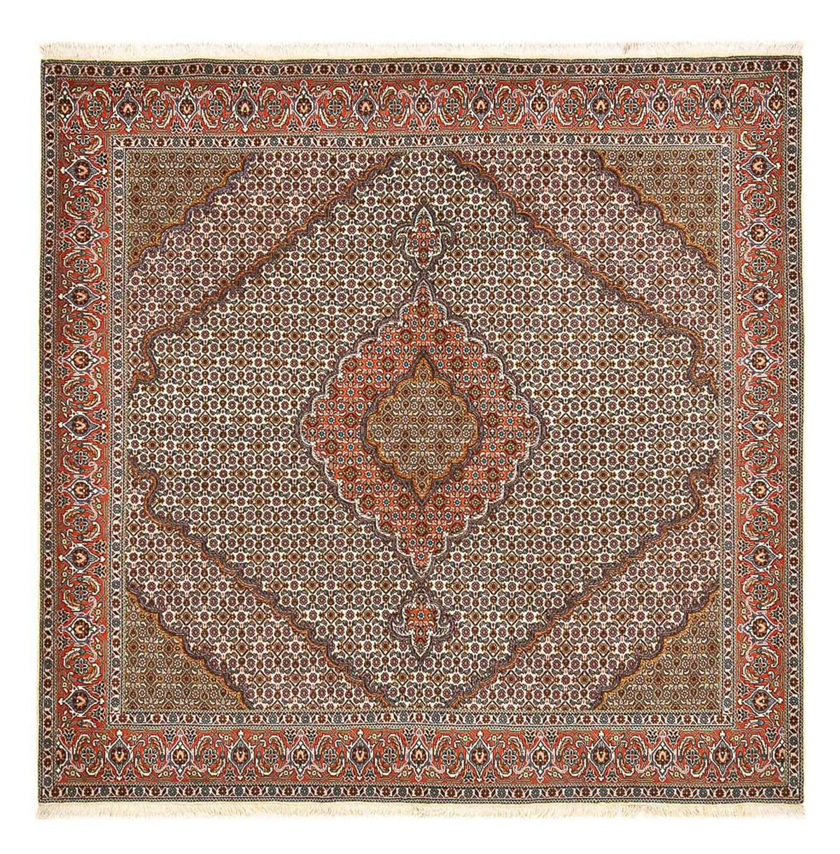 Persisk matta - Tabriz - Royal kvadrat  - 210 x 206 cm - rost