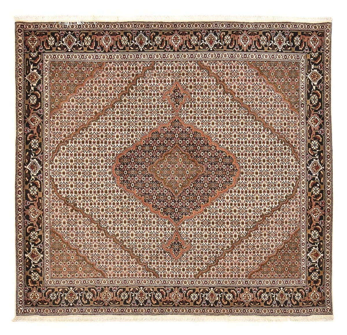 Persisk matta - Tabriz - Royal kvadrat  - 206 x 202 cm - ljusbrun