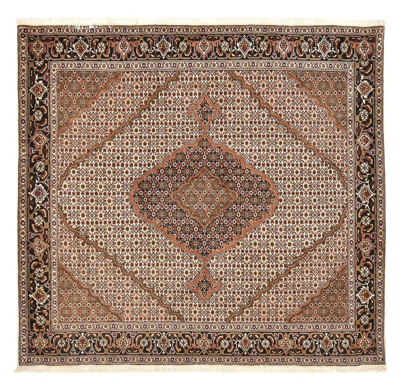 Persisk matta - Tabriz - Royal kvadrat  - 206 x 202 cm - ljusbrun