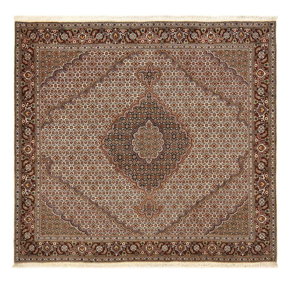 Persisk matta - Tabriz - Royal kvadrat  - 204 x 198 cm - brun