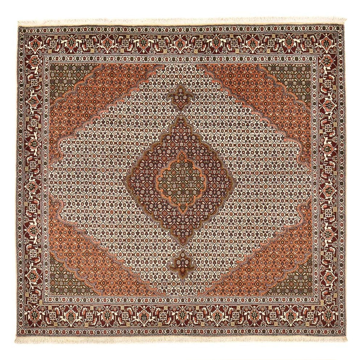 Persisk matta - Tabriz - Royal kvadrat  - 203 x 200 cm - ljusbrun