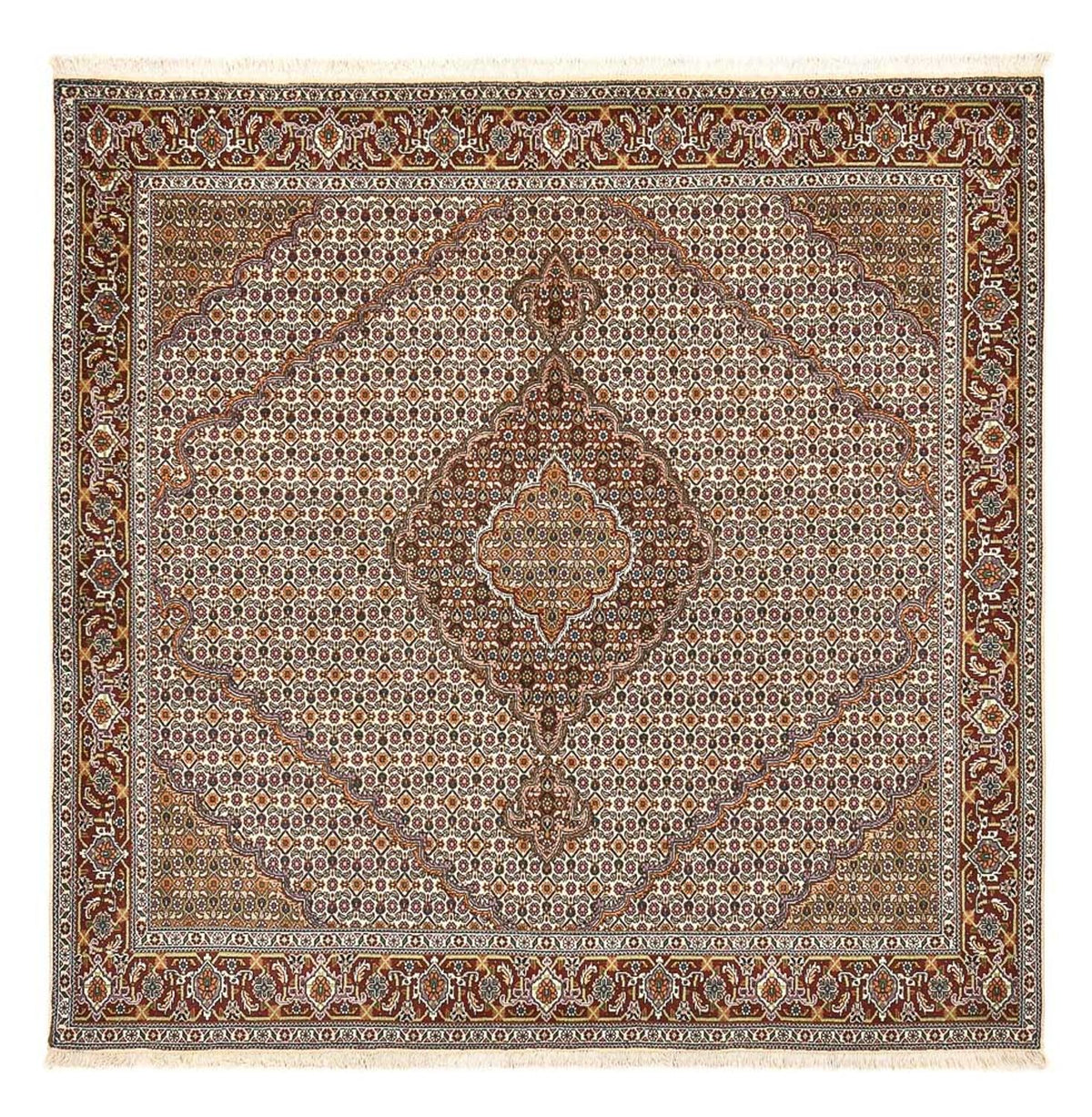 Persisk matta - Tabriz - Royal kvadrat  - 208 x 198 cm - ljusbrun