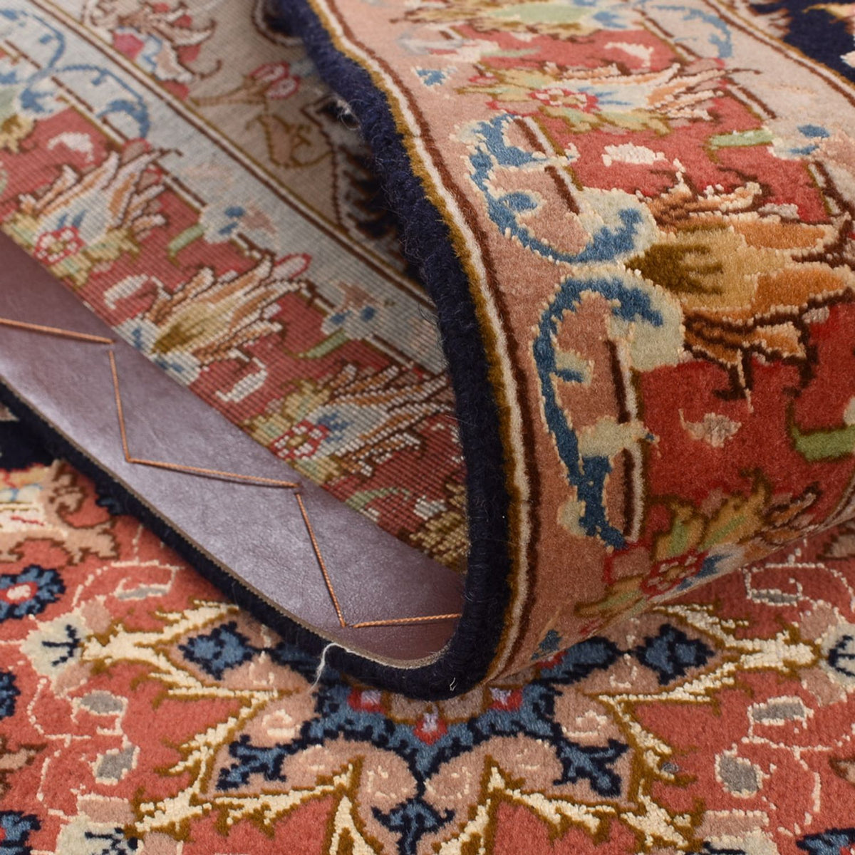 Runner Persisk matta - Tabriz - Royal - 380 x 75 cm - mörkblå