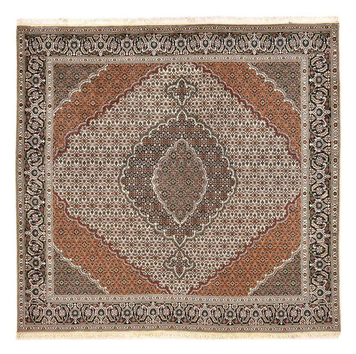 Persisk matta - Tabriz - Royal kvadrat  - 206 x 202 cm - ljusbrun
