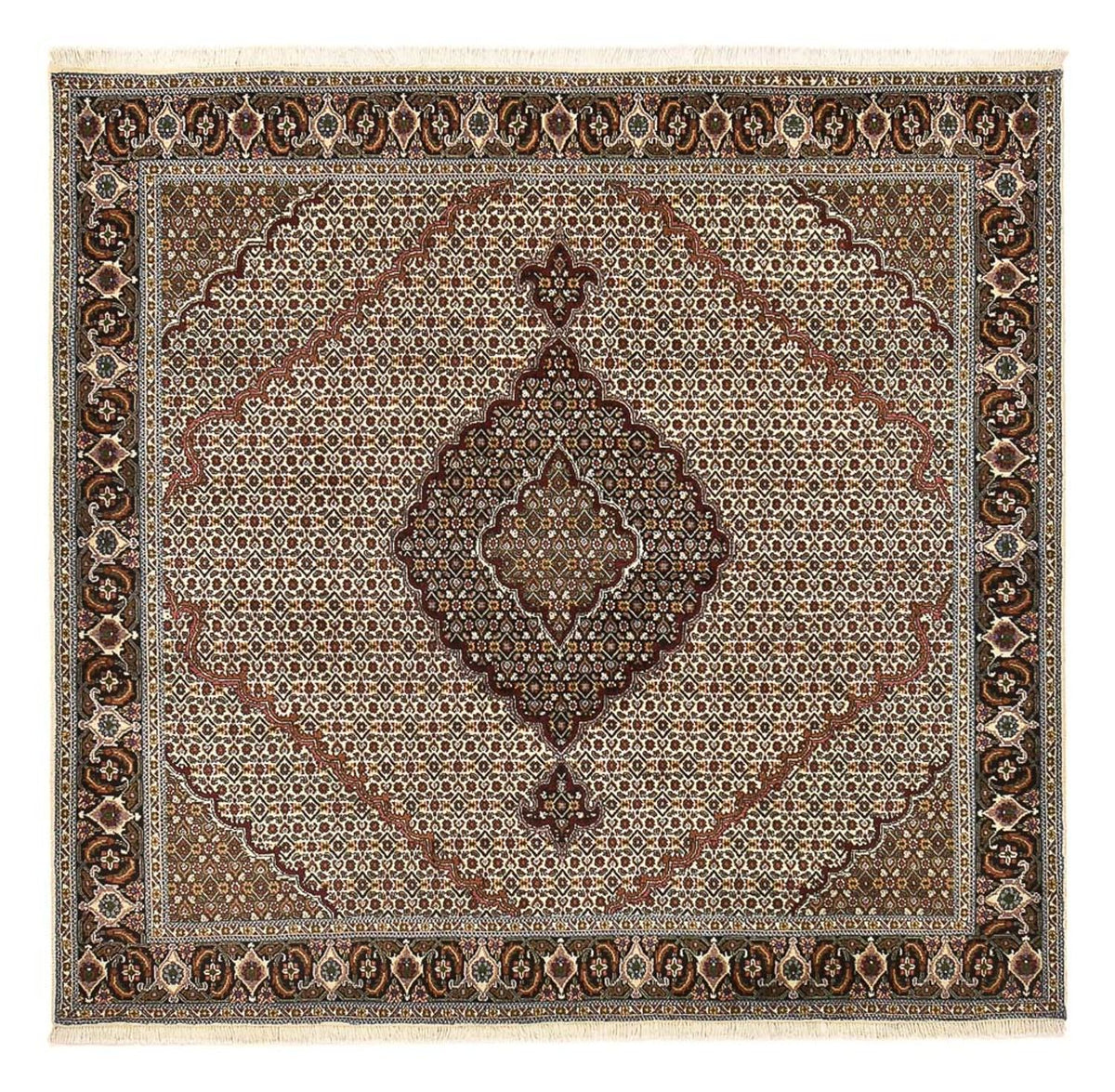 Persisk matta - Tabriz - Royal kvadrat  - 200 x 200 cm - brun