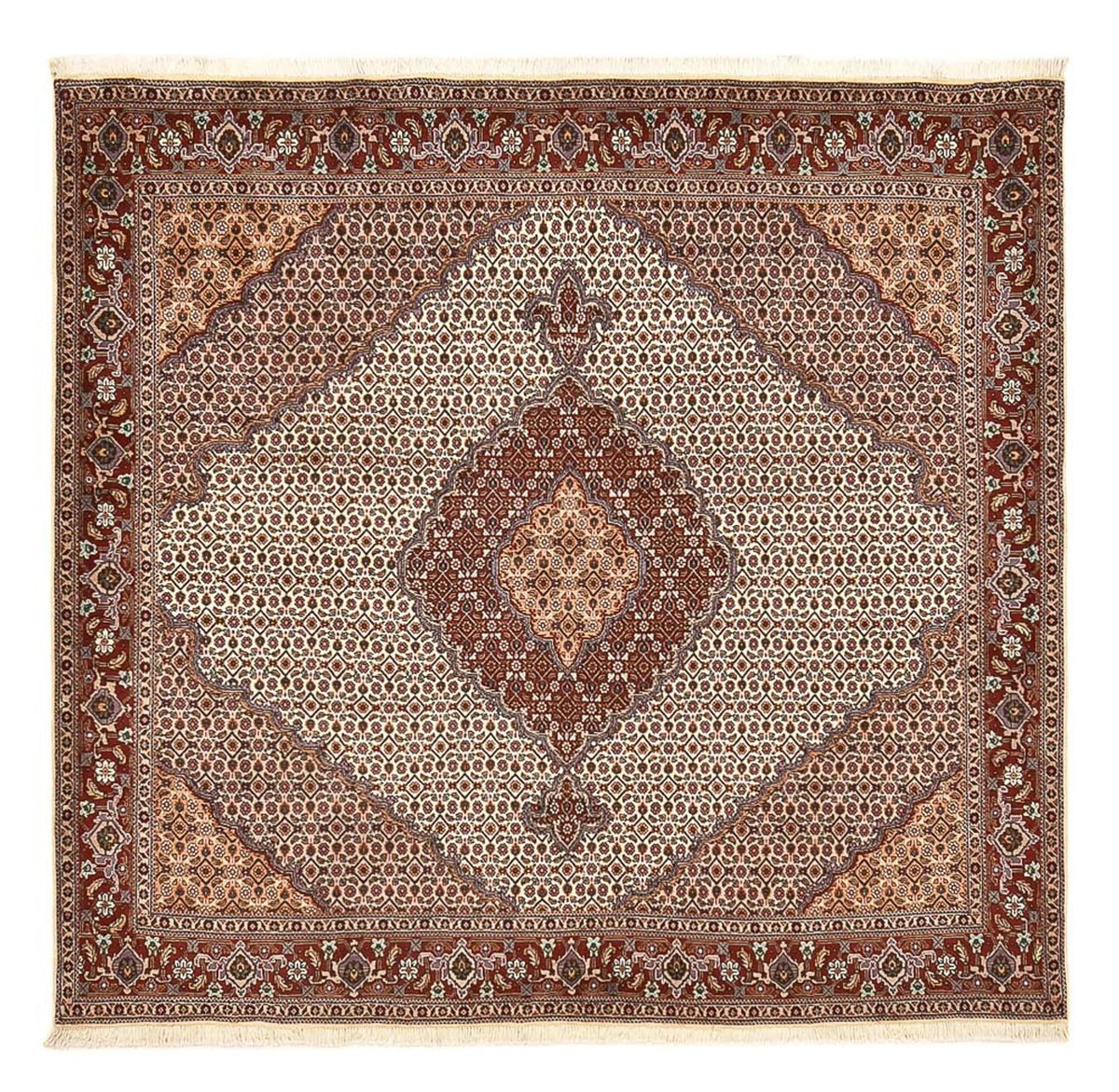 Persisk matta - Tabriz - Royal kvadrat  - 204 x 198 cm - ljusbrun