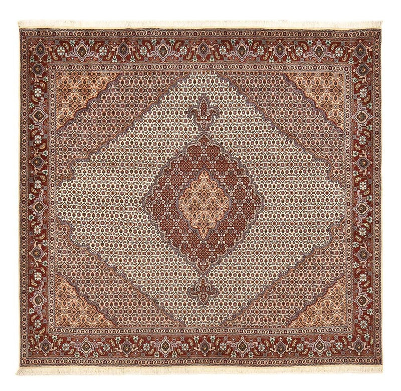 Persisk matta - Tabriz - Royal kvadrat  - 204 x 198 cm - ljusbrun