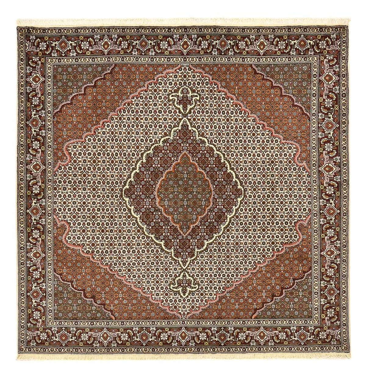 Persisk matta - Tabriz - Royal kvadrat  - 205 x 201 cm - ljusbrun
