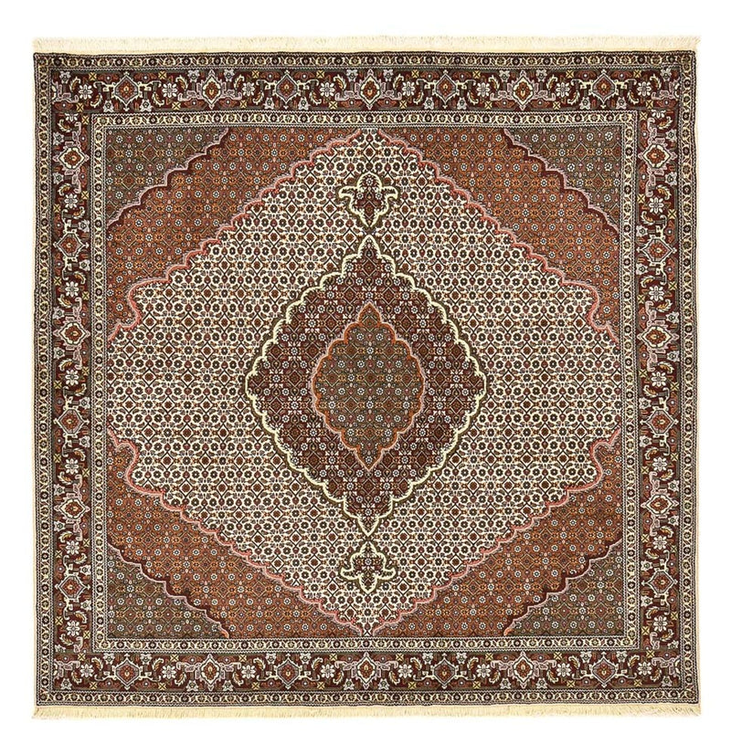 Persisk matta - Tabriz - Royal kvadrat  - 205 x 201 cm - ljusbrun