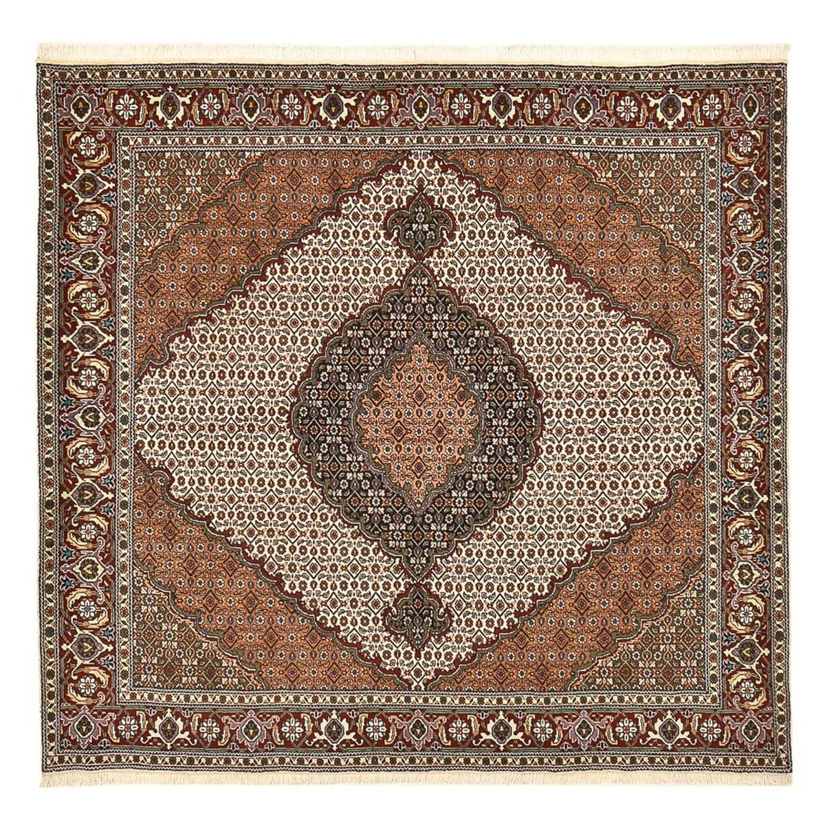 Persisk matta - Tabriz - Royal kvadrat  - 199 x 198 cm - ljusbrun