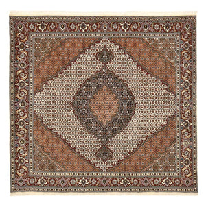 Persisk matta - Tabriz - Royal kvadrat  - 199 x 198 cm - ljusbrun