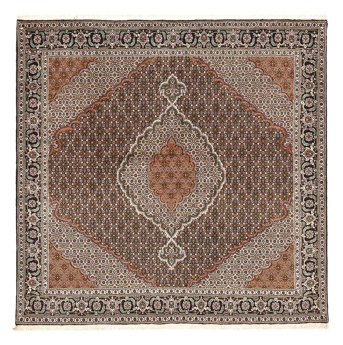 Persisk matta - Tabriz - Royal kvadrat  - 203 x 203 cm - brun