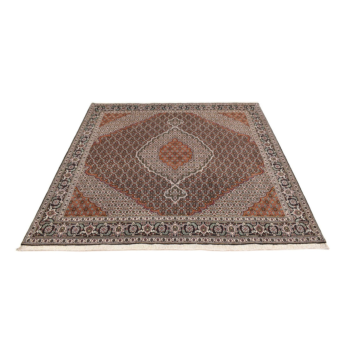 Persisk matta - Tabriz - Royal kvadrat  - 203 x 203 cm - brun