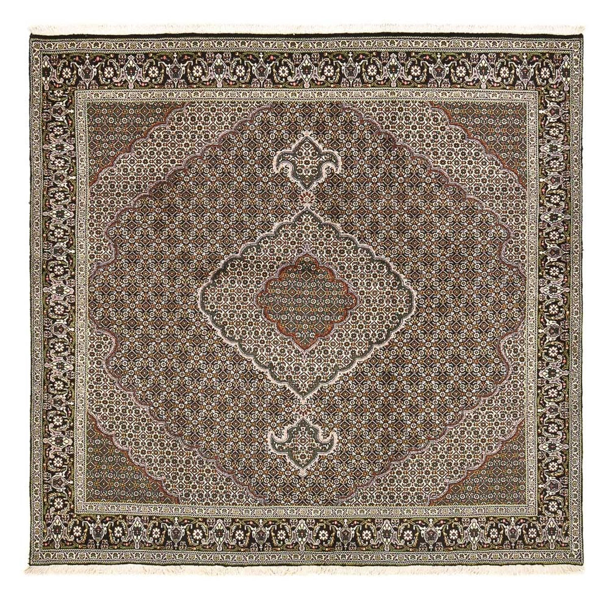 Persisk matta - Tabriz - Royal kvadrat  - 201 x 200 cm - brun