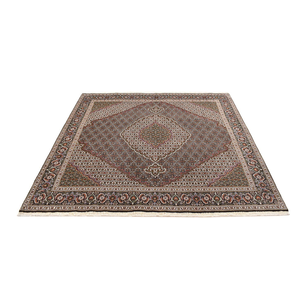 Persisk matta - Tabriz - Royal kvadrat  - 200 x 197 cm - brun