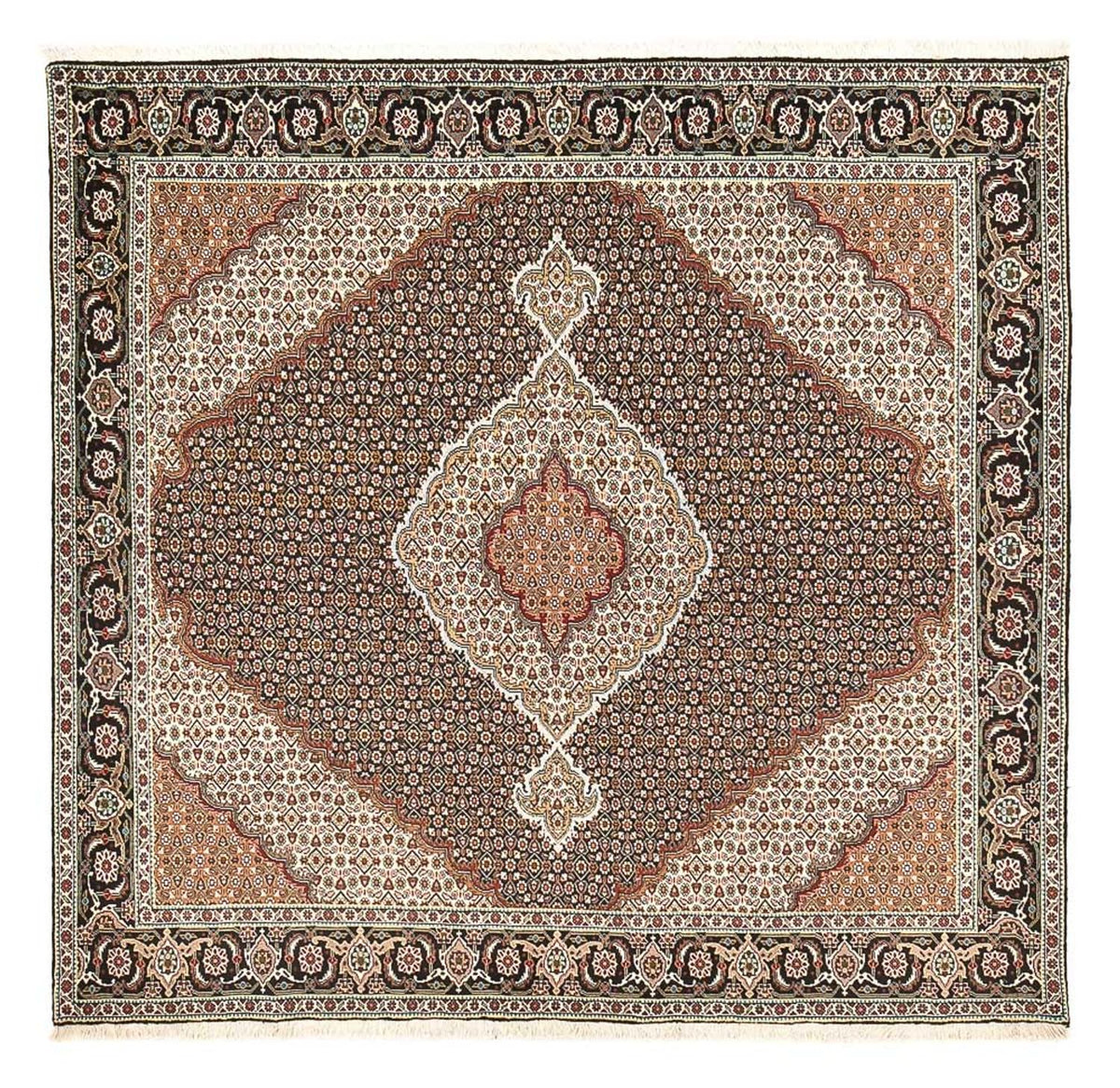 Persisk matta - Tabriz - Royal kvadrat  - 204 x 200 cm - brun