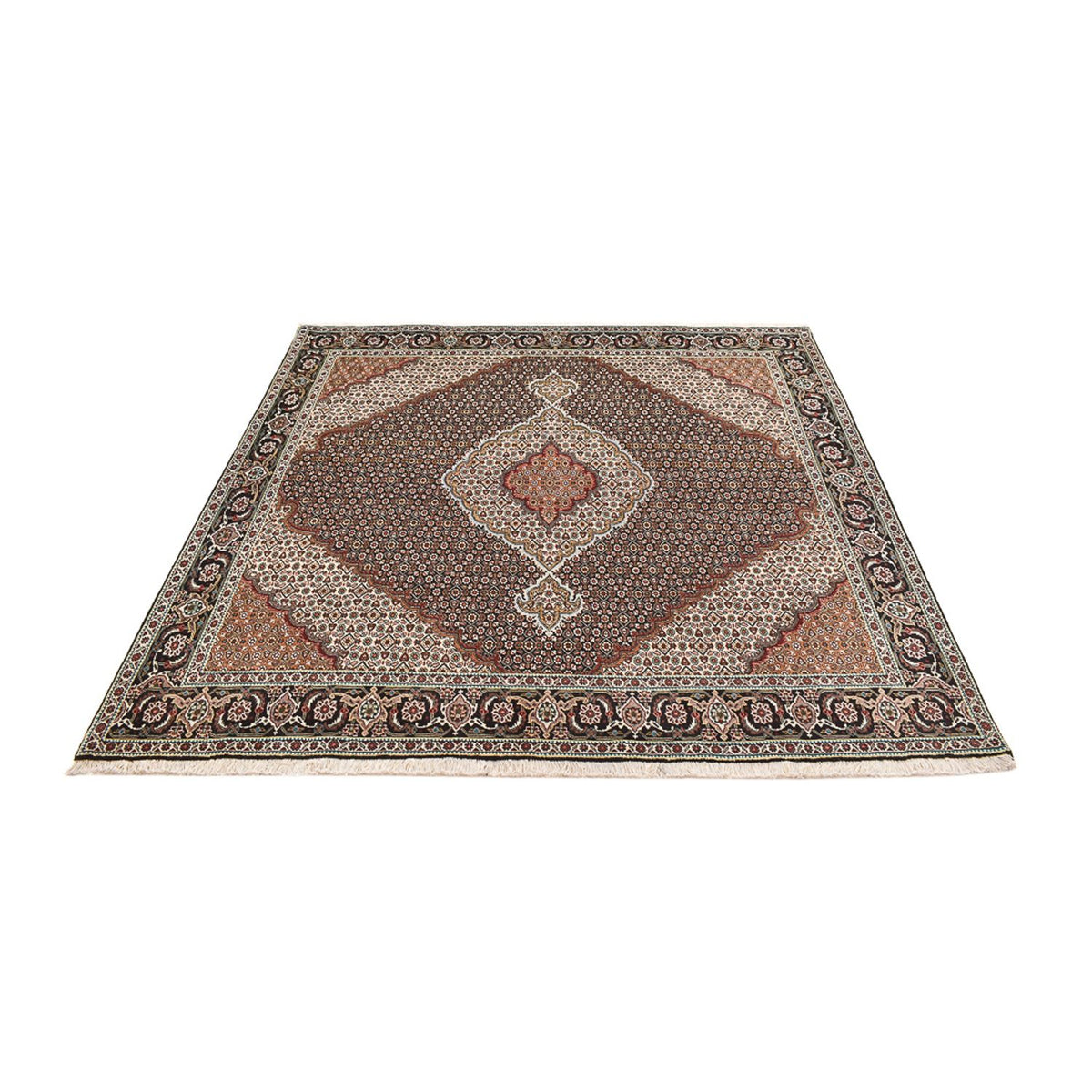 Persisk matta - Tabriz - Royal kvadrat  - 204 x 200 cm - brun
