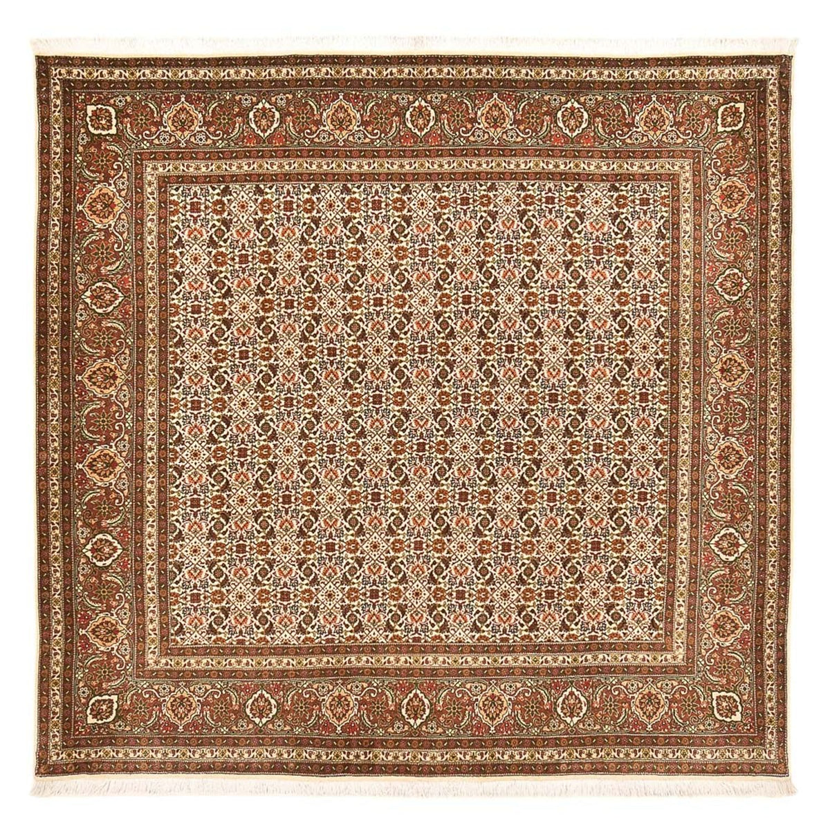Persisk matta - Tabriz - Royal kvadrat  - 200 x 199 cm - mörk beige