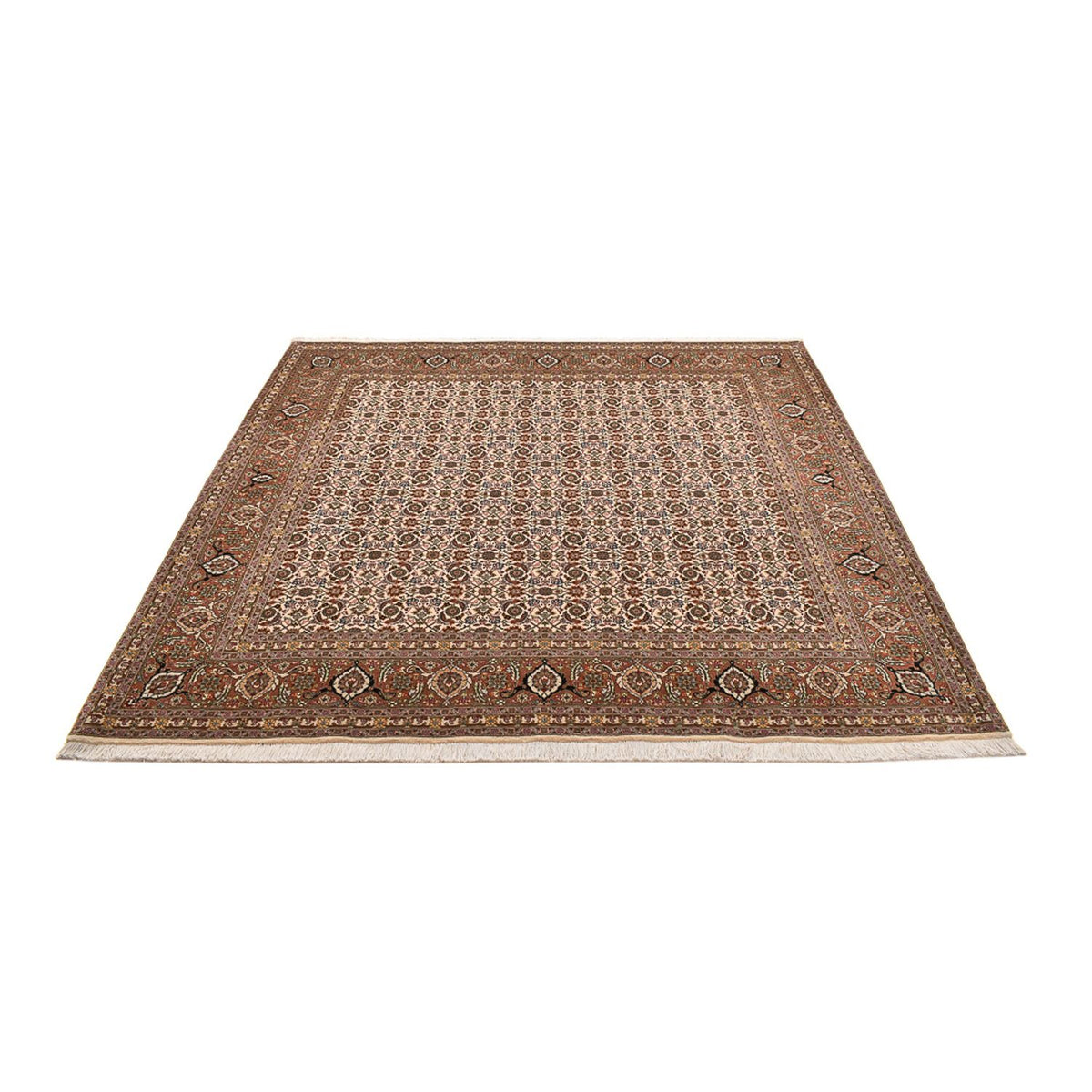 Persisk matta - Tabriz - Royal kvadrat  - 201 x 197 cm - mörk beige
