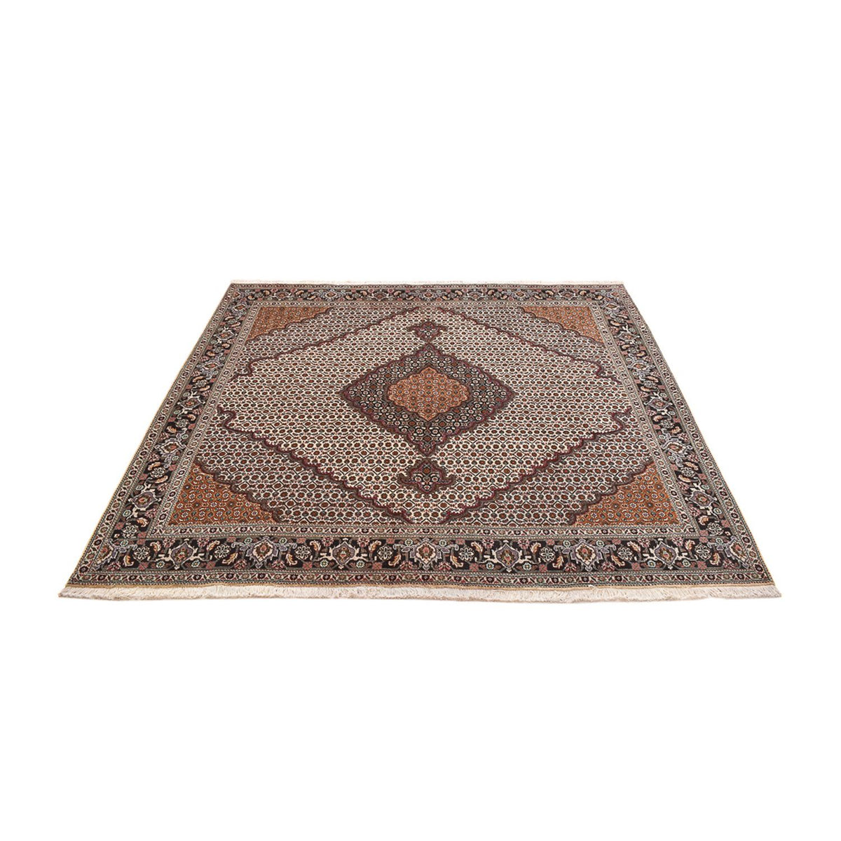 Persisk matta - Tabriz - Royal kvadrat  - 200 x 197 cm - ljusbrun