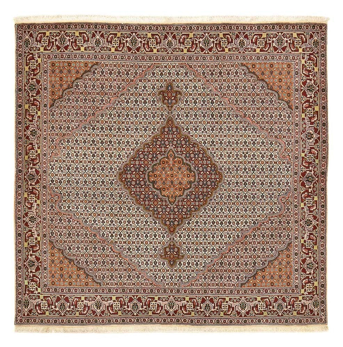 Persisk matta - Tabriz - Royal kvadrat  - 202 x 198 cm - ljusbrun