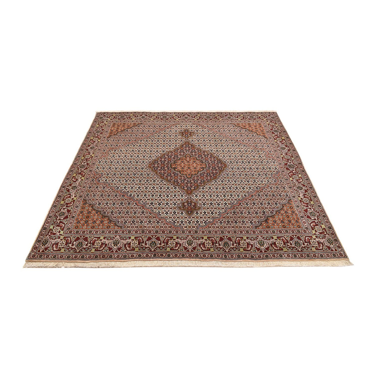 Persisk matta - Tabriz - Royal kvadrat  - 202 x 198 cm - ljusbrun