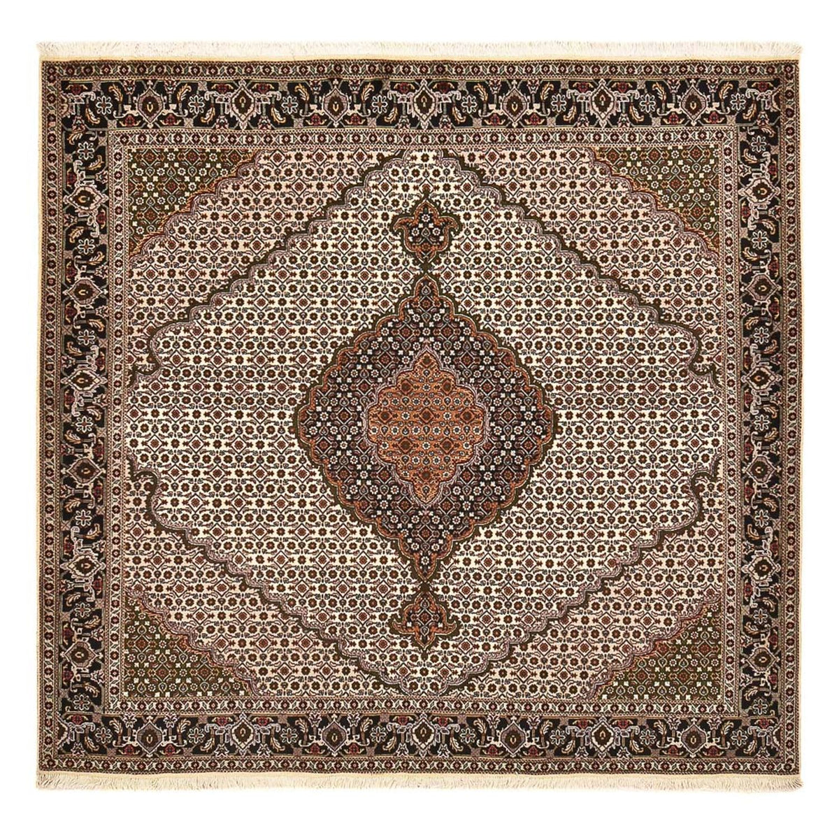 Persisk matta - Tabriz - Royal kvadrat  - 204 x 200 cm - ljusbrun