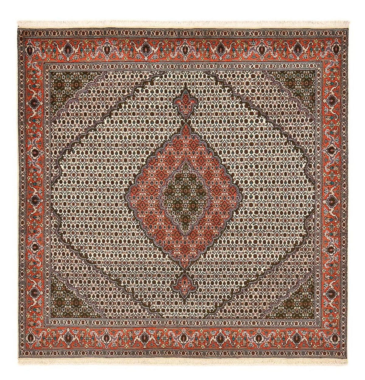 Persisk matta - Tabriz - Royal kvadrat  - 212 x 201 cm - ljusbrun