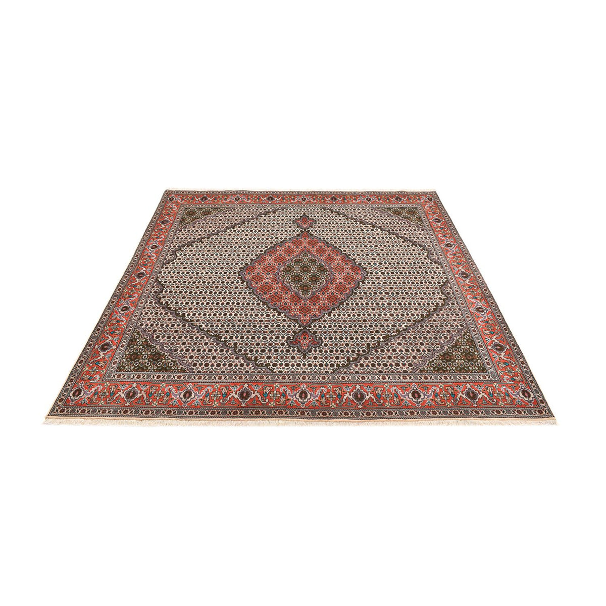 Persisk matta - Tabriz - Royal kvadrat  - 212 x 201 cm - ljusbrun