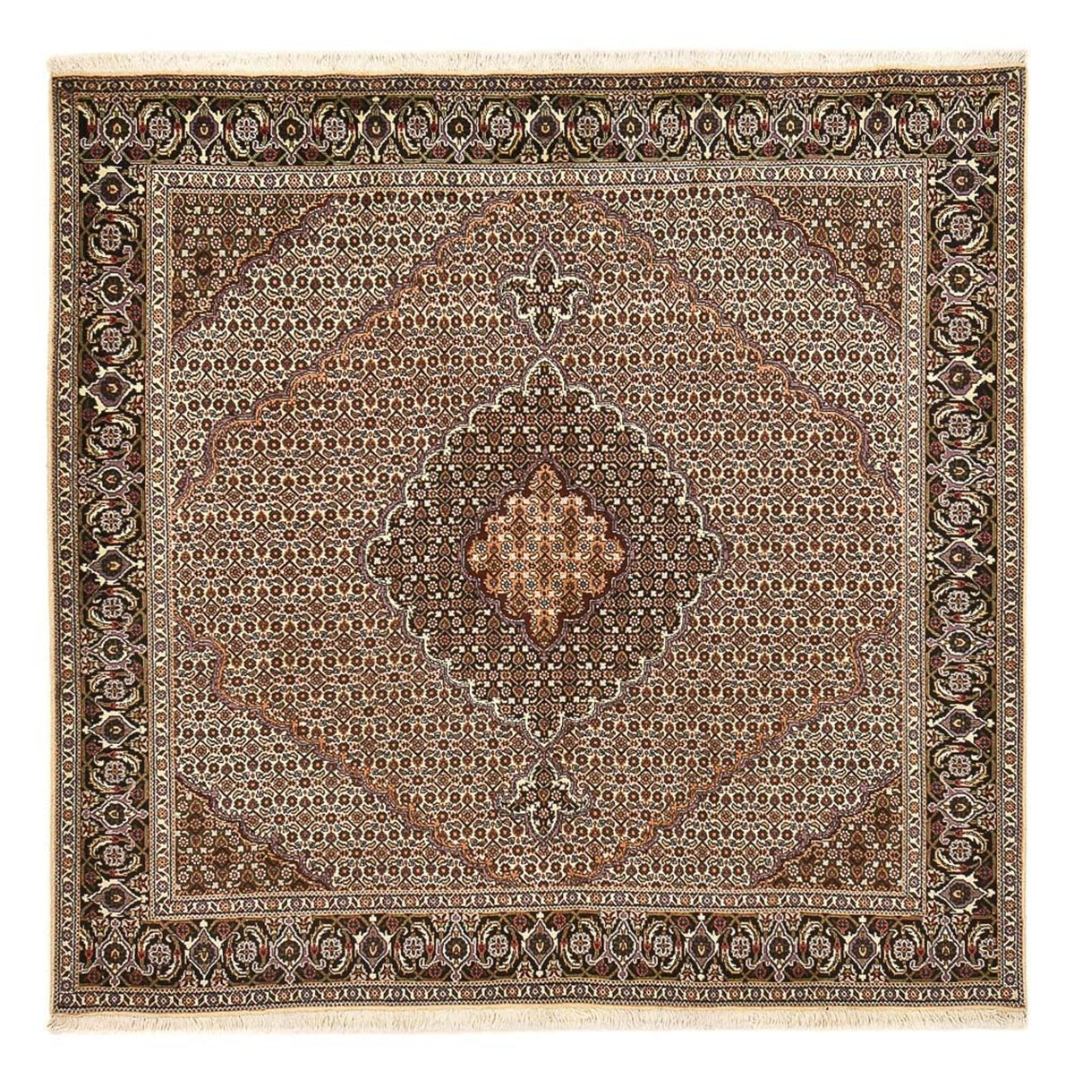 Persisk matta - Tabriz - Royal kvadrat  - 202 x 202 cm - brun