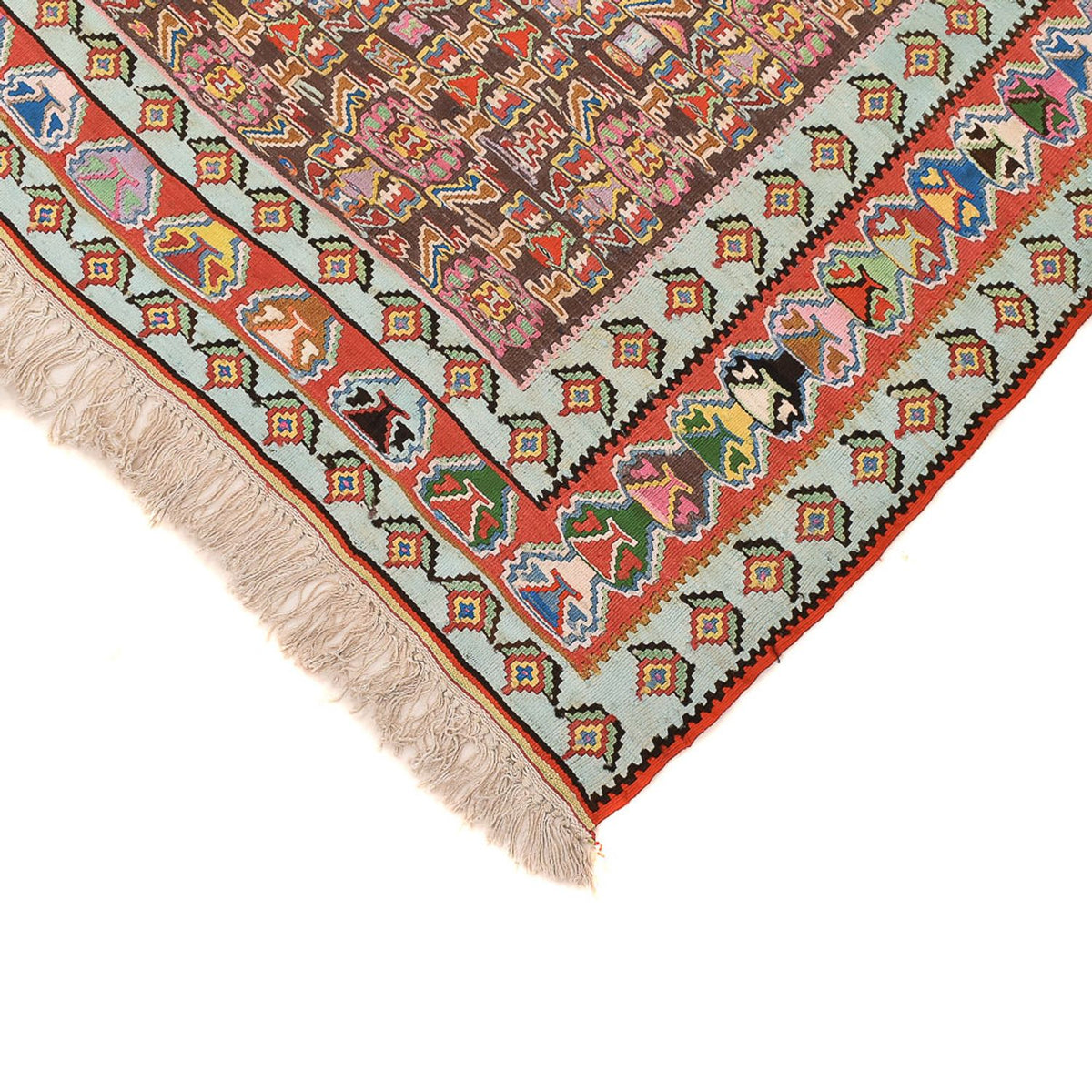 Kelim Carpet - orientalisk matta - 258 x 160 cm - ljusröd