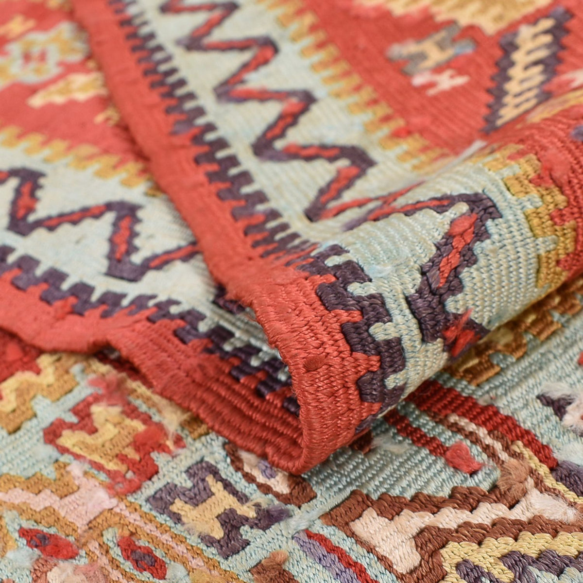 Kelim Carpet - orientalisk matta - 248 x 156 cm - ljusröd