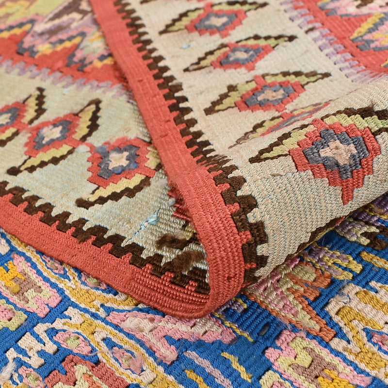 Kelim Carpet - orientalisk matta - 258 x 160 cm - ljusröd