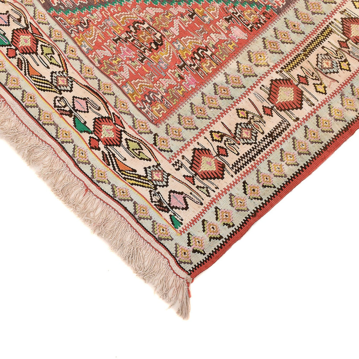 Kelim Carpet - orientalisk matta - 260 x 160 cm - ljusröd