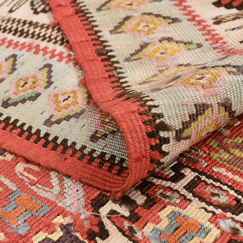 Kelim Carpet - orientalisk matta - 260 x 160 cm - ljusröd