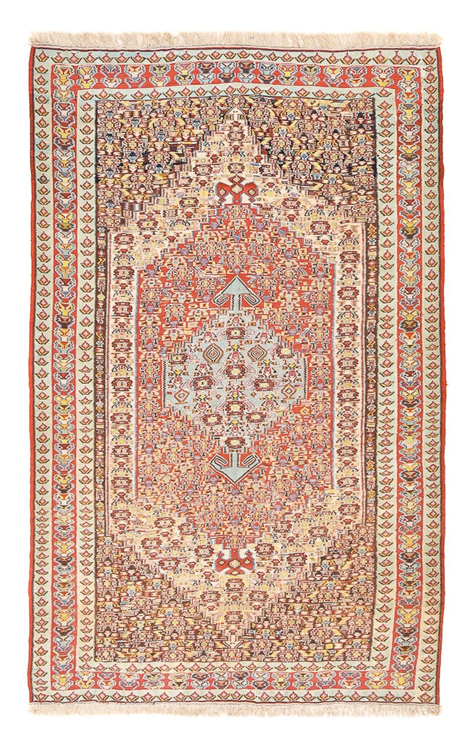 Kelim Carpet - orientalisk matta - 255 x 155 cm - ljusröd