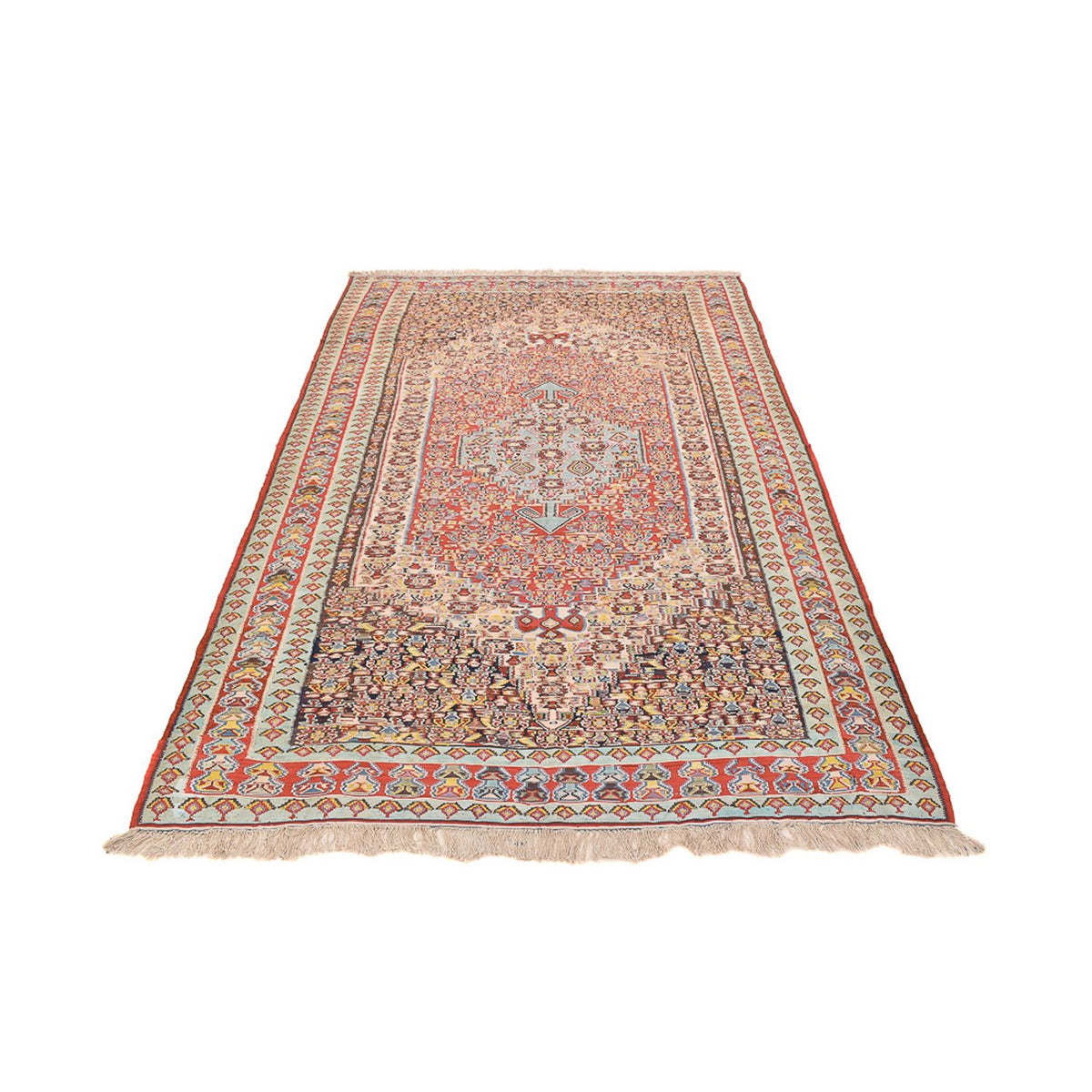 Kelim Carpet - orientalisk matta - 255 x 155 cm - ljusröd