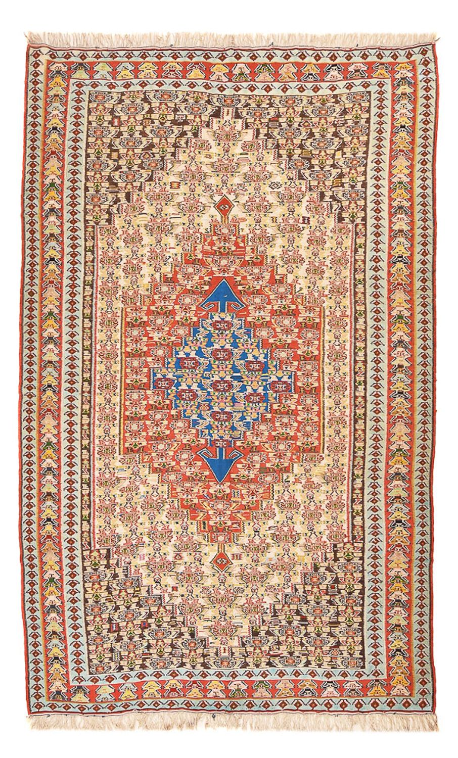 Kelim Carpet - orientalisk matta - 260 x 158 cm - ljusröd